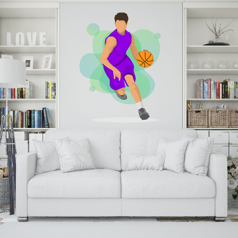 Αυτοκόλλητα τοίχου με Sports Basketball Player